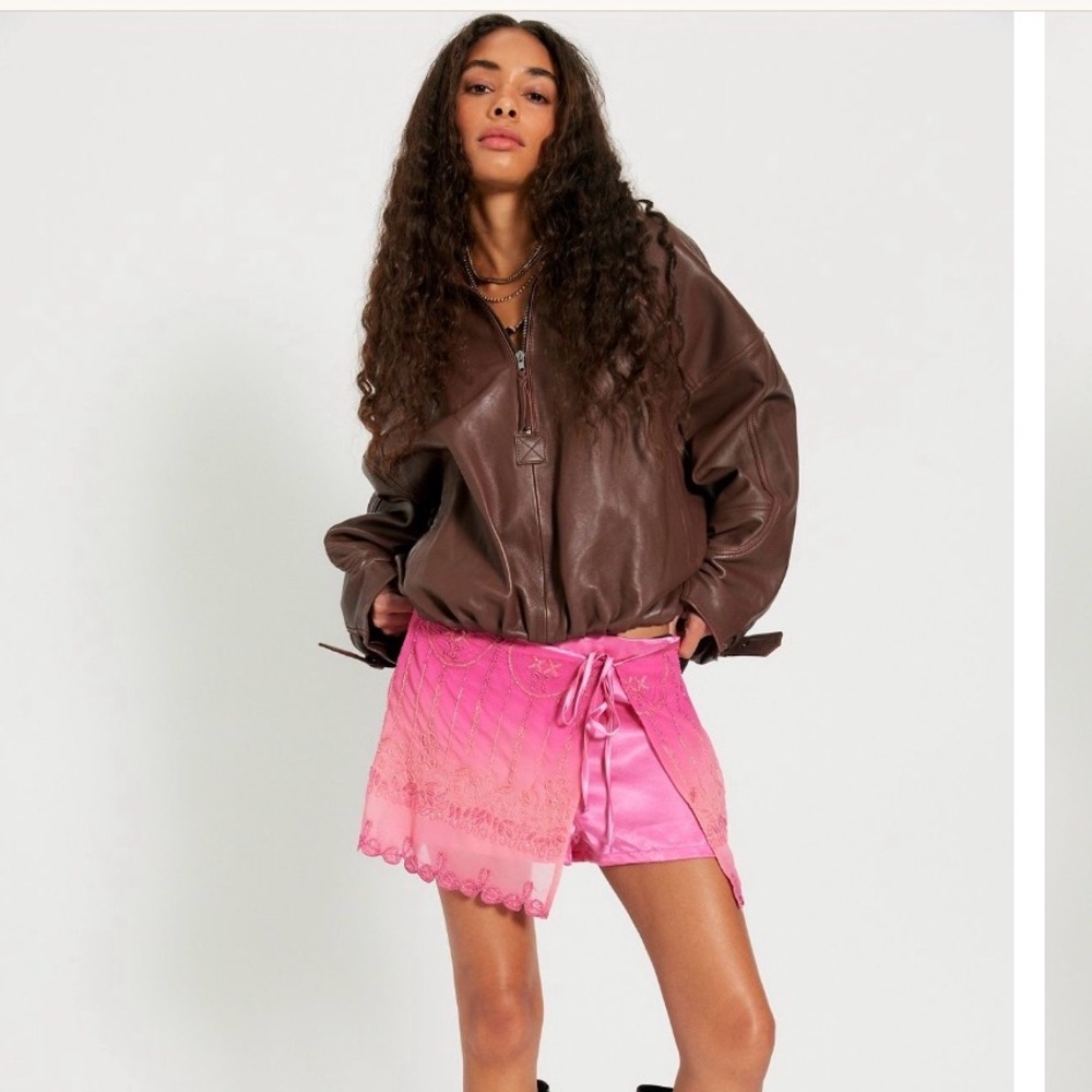 Free People Lala Satin Mini Skort